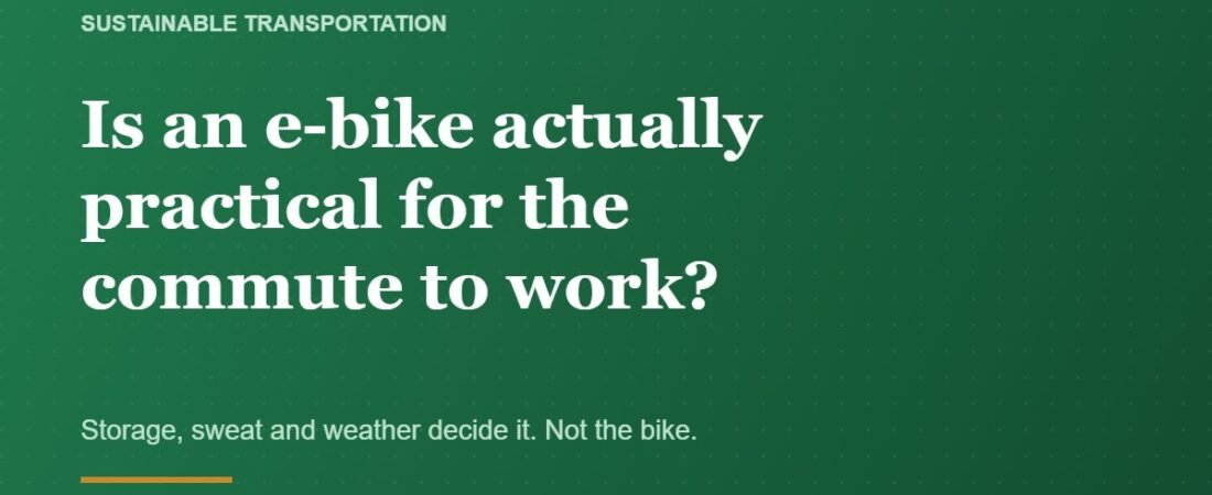 Is an E-Bike Actually Practical for Commuting to Work?