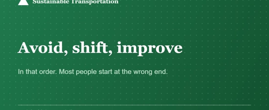 How to Make Transportation More Sustainable